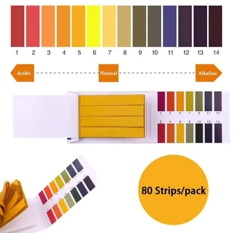 Ph Strip Test - 80 شريط/عبوة شرائط اختبار الأس الهيدروجيني