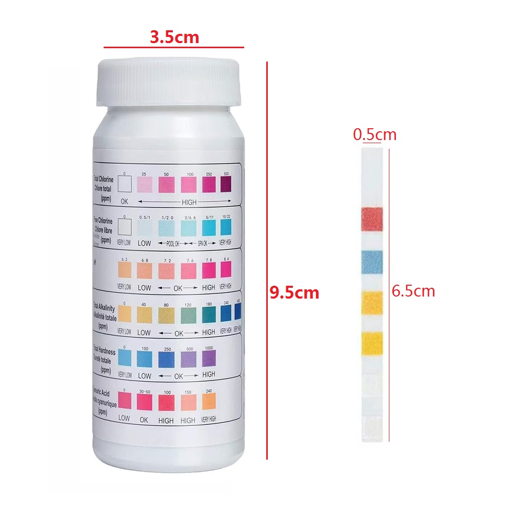 Ph Strip Test - 50 قطعة/زجاجة متعددة الأغراض 6 في