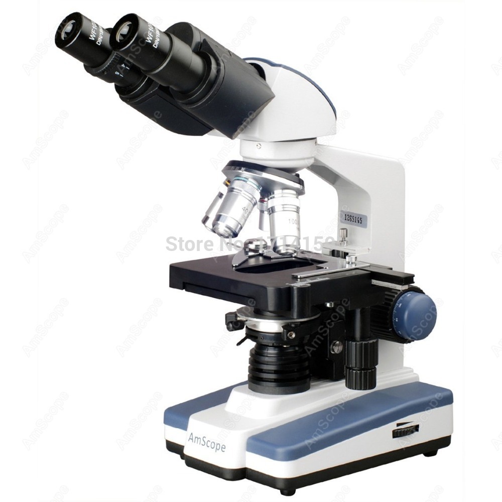 Amscope Microscope Compound 40X-1000X - مجهر مركب ثنائي العينية LED للطلاب