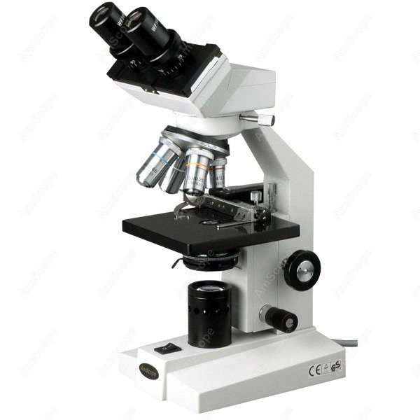 Amscope Microscope Compound 40X-1000X - مجهر بيولوجي مركب ثنائي العينية من