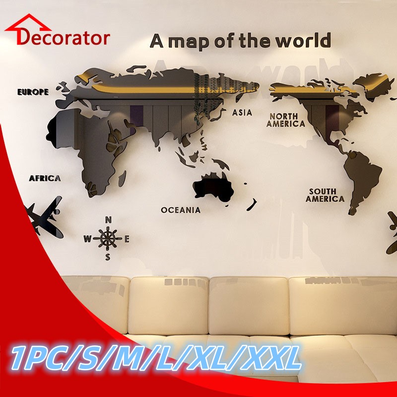 Star Map Poster - ديكور حائط لخريطة العالم أكريليك ثلاثية