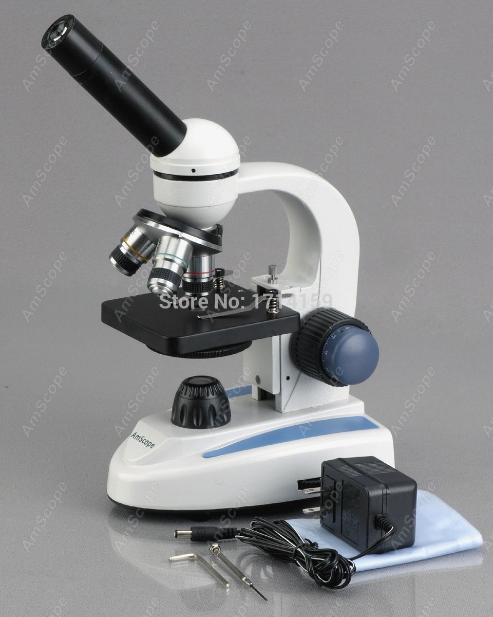 مجهر مركب أحادي العدسة من سلسل - مراجعة Amscope Microscope Compound 40X-1000X وسعره