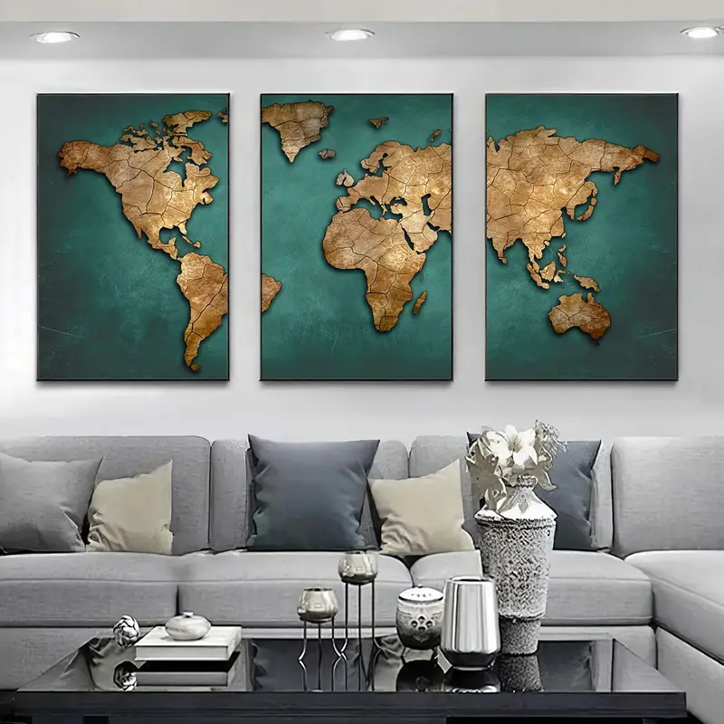 الرجعية خريطة العالم 3 قطعة/ال - مراجعة Star Map Poster وسعره