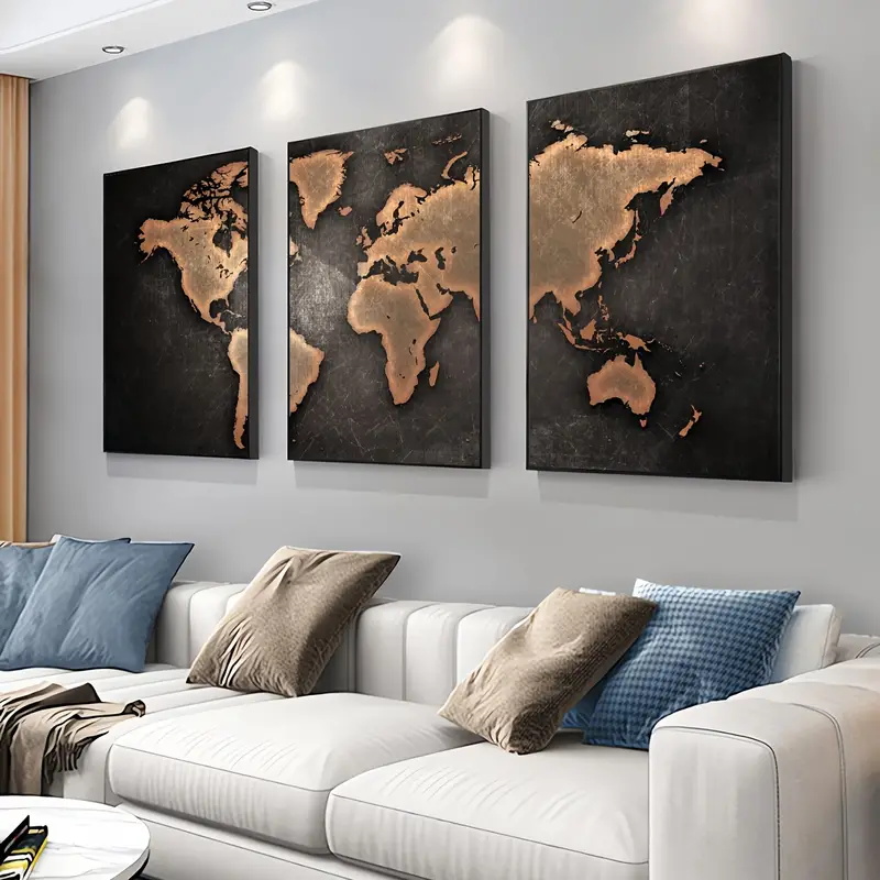 الرجعية خريطة العالم 3 قطعة/ال - مراجعة Star Map Poster وسعره