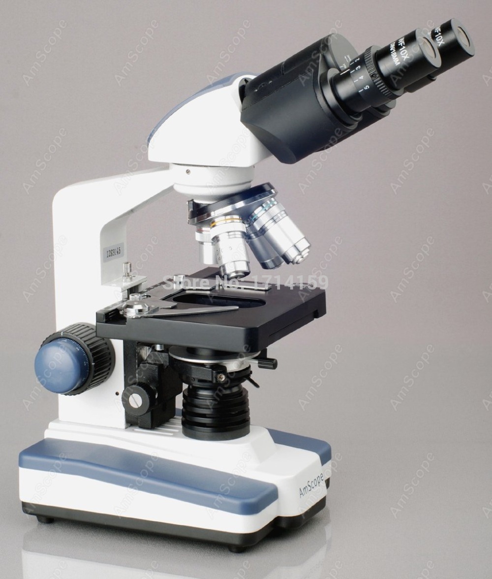 مجهر مركب ثنائي العينية LED لل - مراجعة Amscope Microscope Compound 40X-1000X وسعره