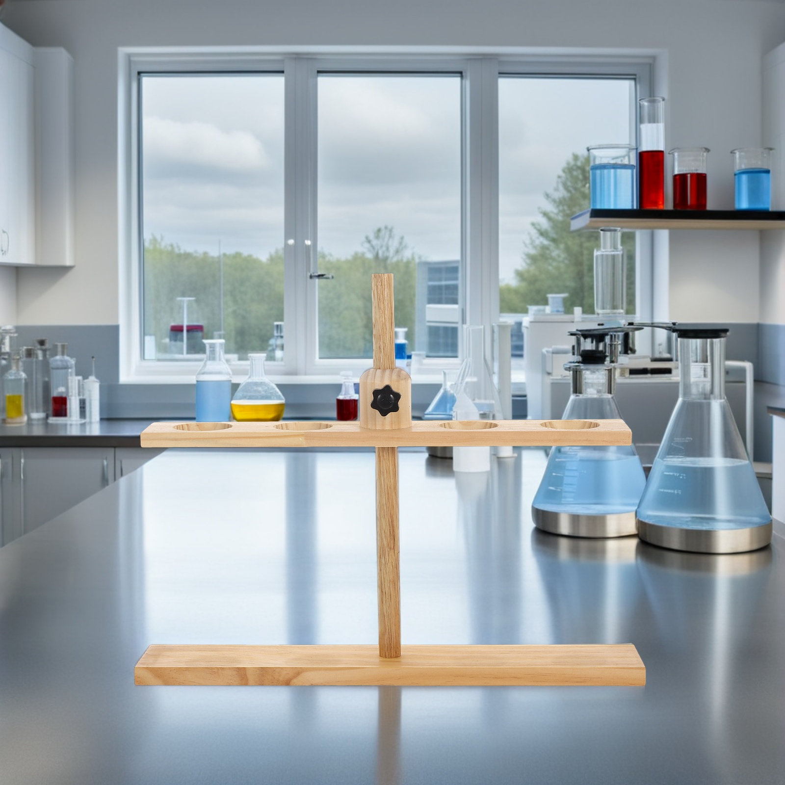 حامل قمع كيميائي خشبي بأربع فت - مراجعة Science Experiment وسعره