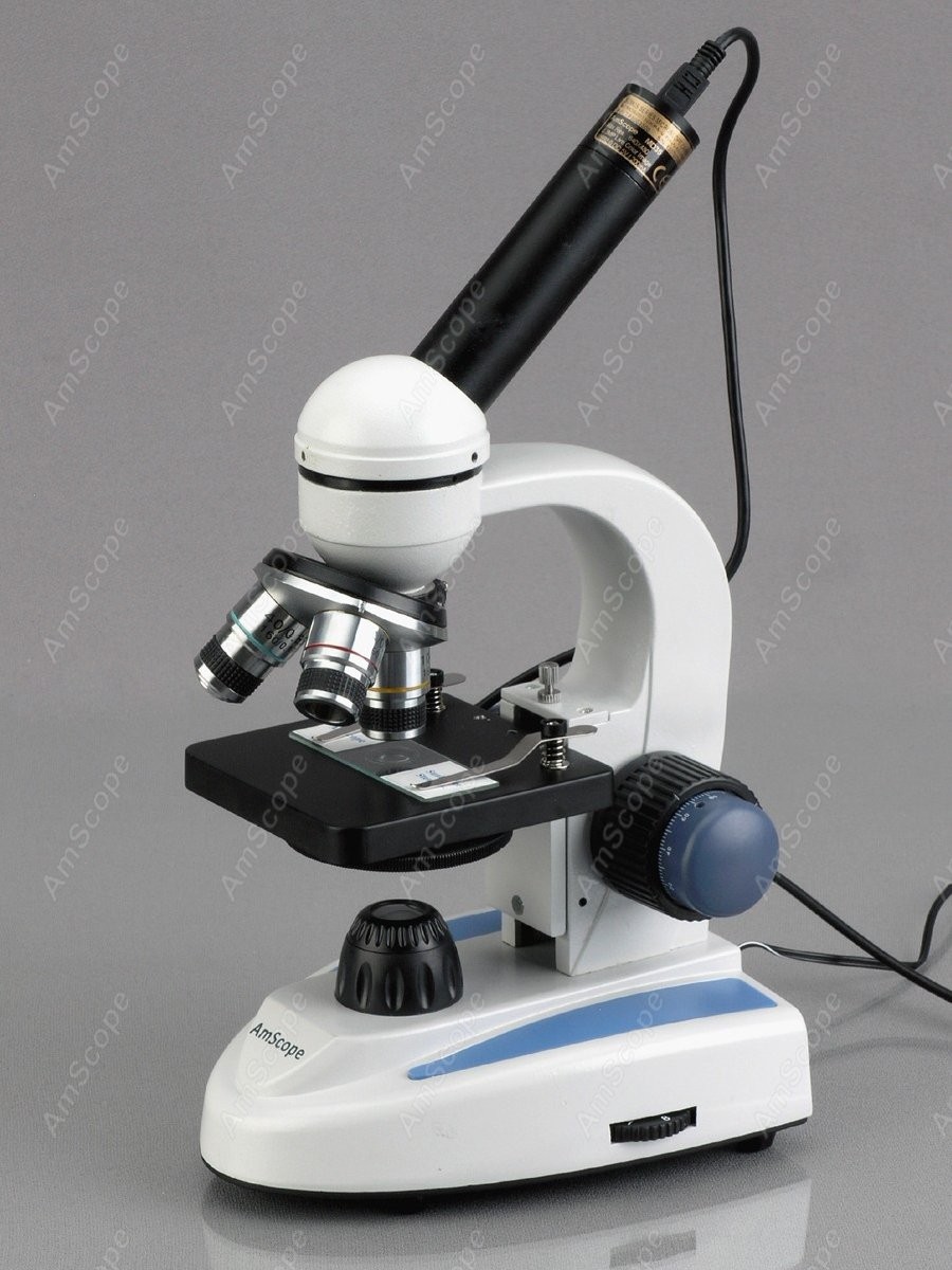 مجهر أحادي العين لاسلكي من AmS - مراجعة Amscope Microscope Compound 40X-1000X وسعره